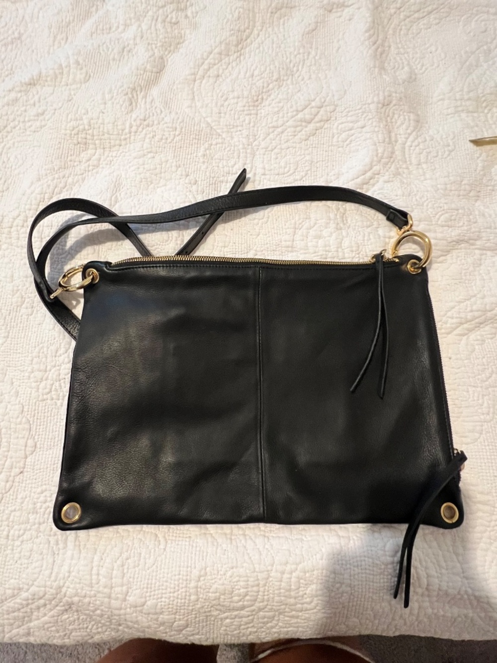 Margot Black Leather & Suede Convertible Multi-Way Crossbody Bag - Picture 3 of 16